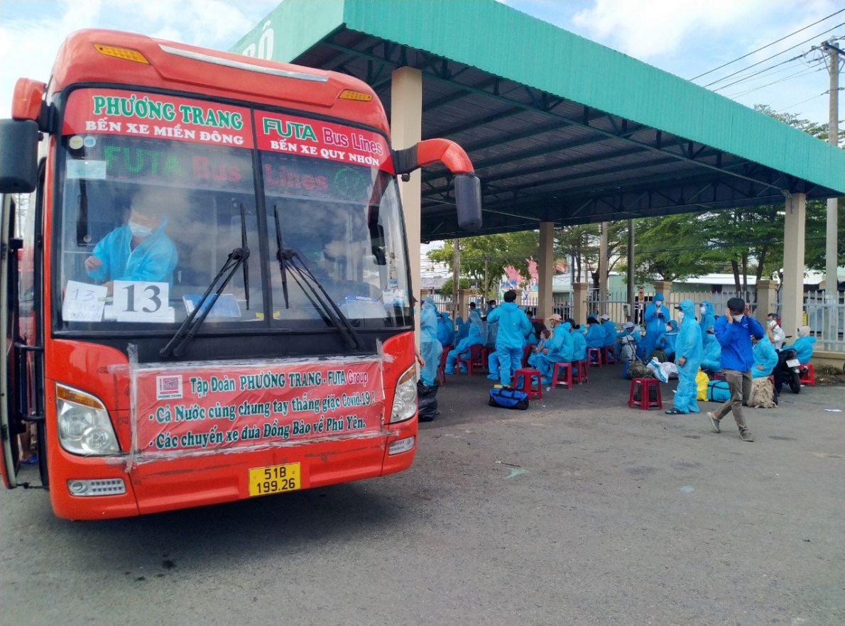 Tỉnh Phú Yên tổ chức đưa dân các tỉnh về quê